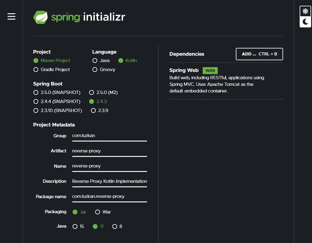 Task1 - Spring Initializer